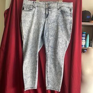 Torrid jeans that have a lot of stretch.